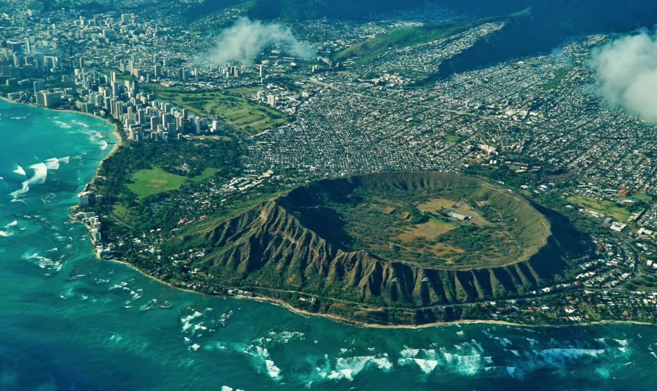 Diamond Head Crater in Oahu Island