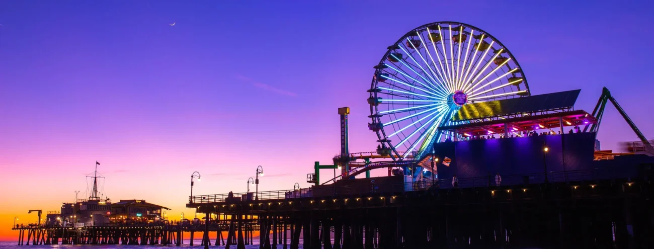 bus tour from Las Vegas to California  is Santa Monica pier 