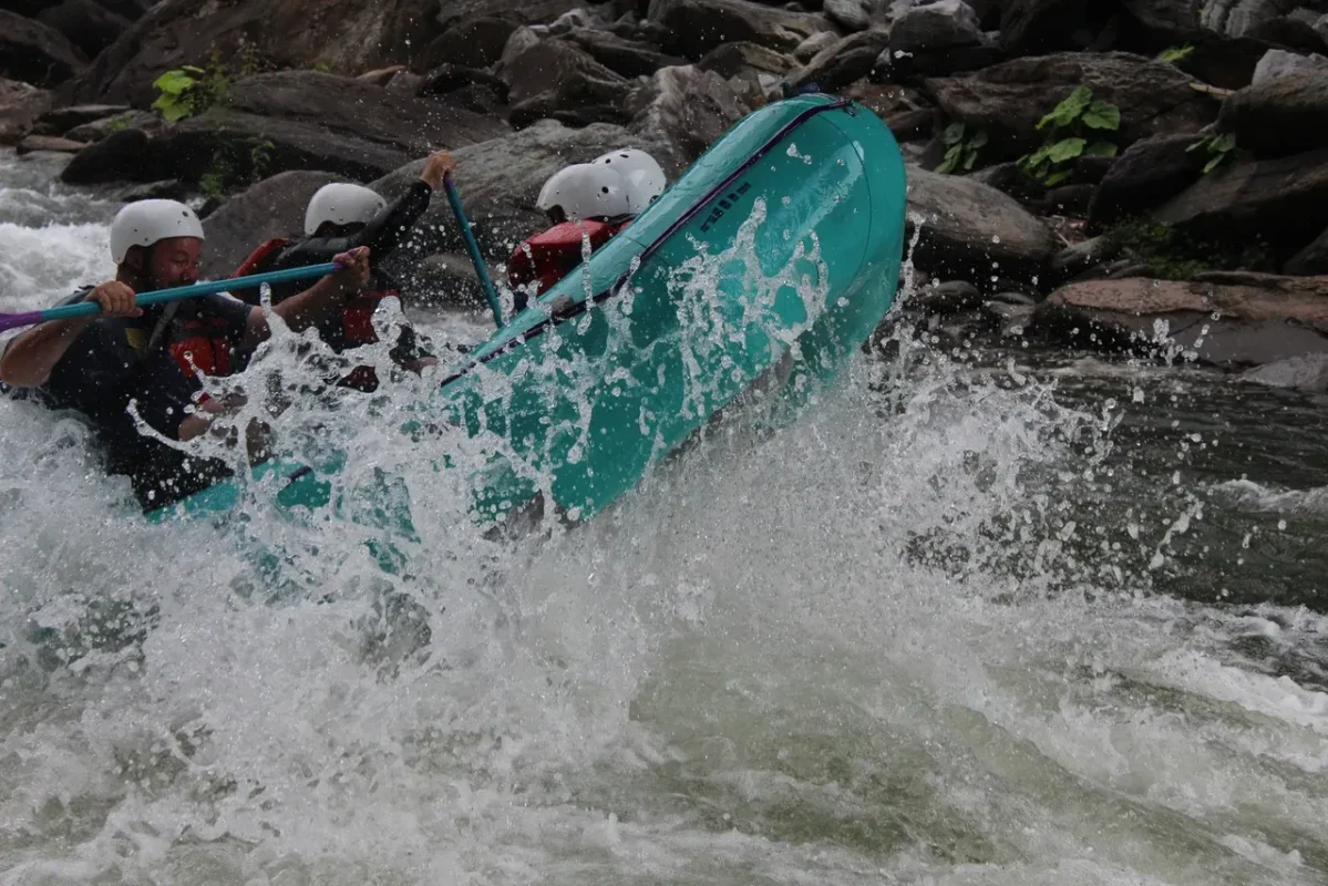 Thrill Rafting over River